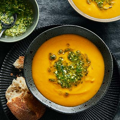 carrot-soup-with-thai-basil-pesto